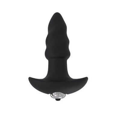 a black vibrating device on a white background